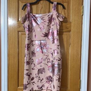 Metallic Pink Floral Dress